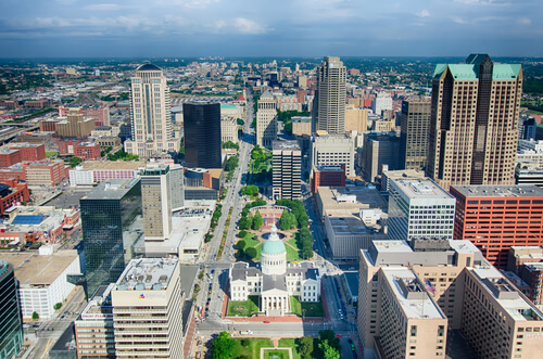 Aerial Shot of St. Louis, MO